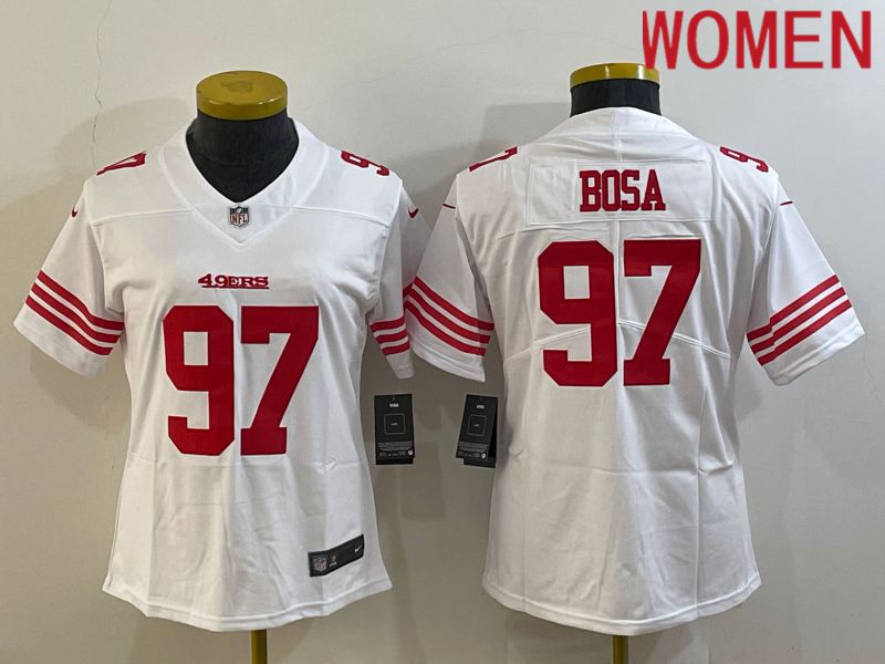 Women San Francisco 49ers 97 Bosa White New 2022 Nike Limited Vapor Untouchable NFL Jersey